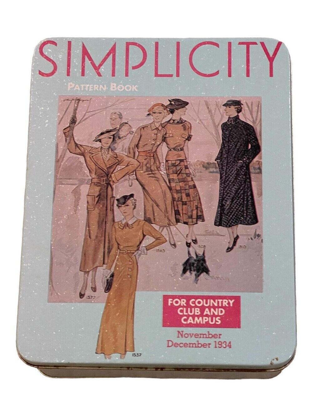 Vintage Simplicity Patten Rectangular Tin Box (1988))